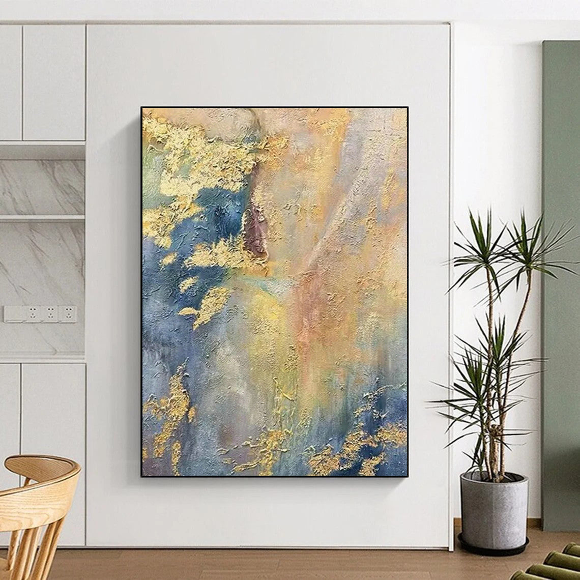 Gold - Blue Gradient Abstract for Coastal Penthouse & Art Deco Rooftop Bar DLZ0909