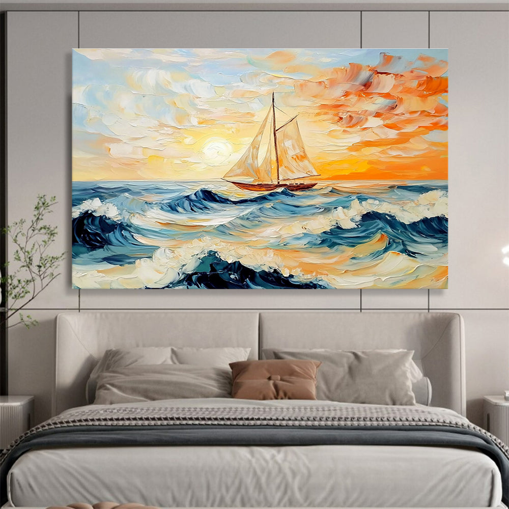Sailboat at Sunset Art for Yacht Club & Sailing Enthusiast’s Home SC419