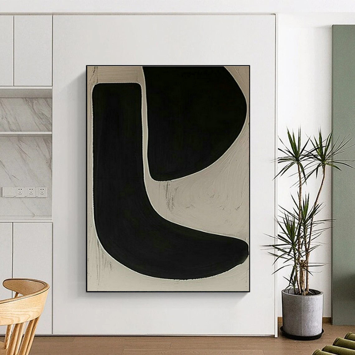 Subtle Curved Line Art for Yoga Studio & Bedroom DLZ2009