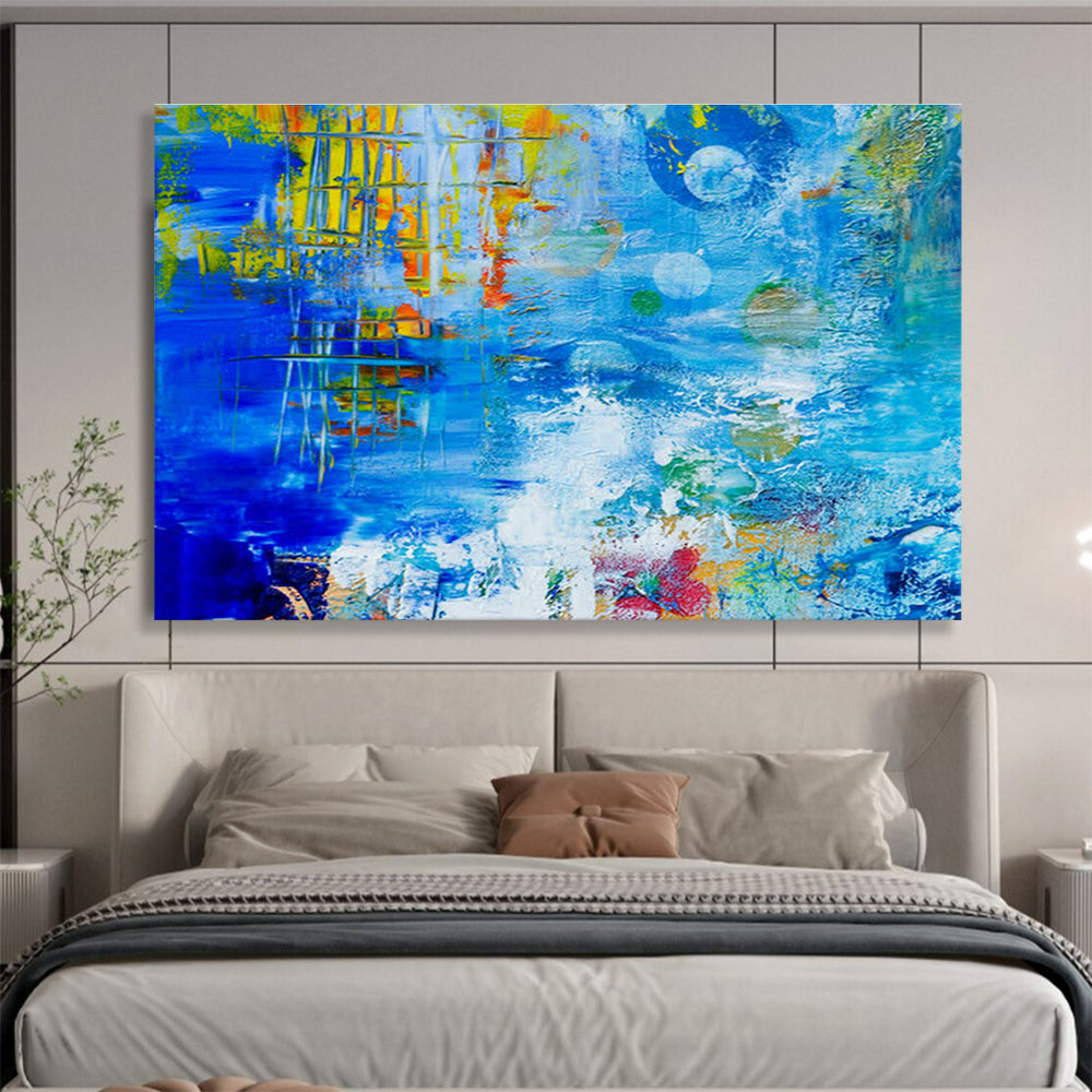 Blue - Toned Colorful Abstract Art for Vibrant Living Room DLZ2823