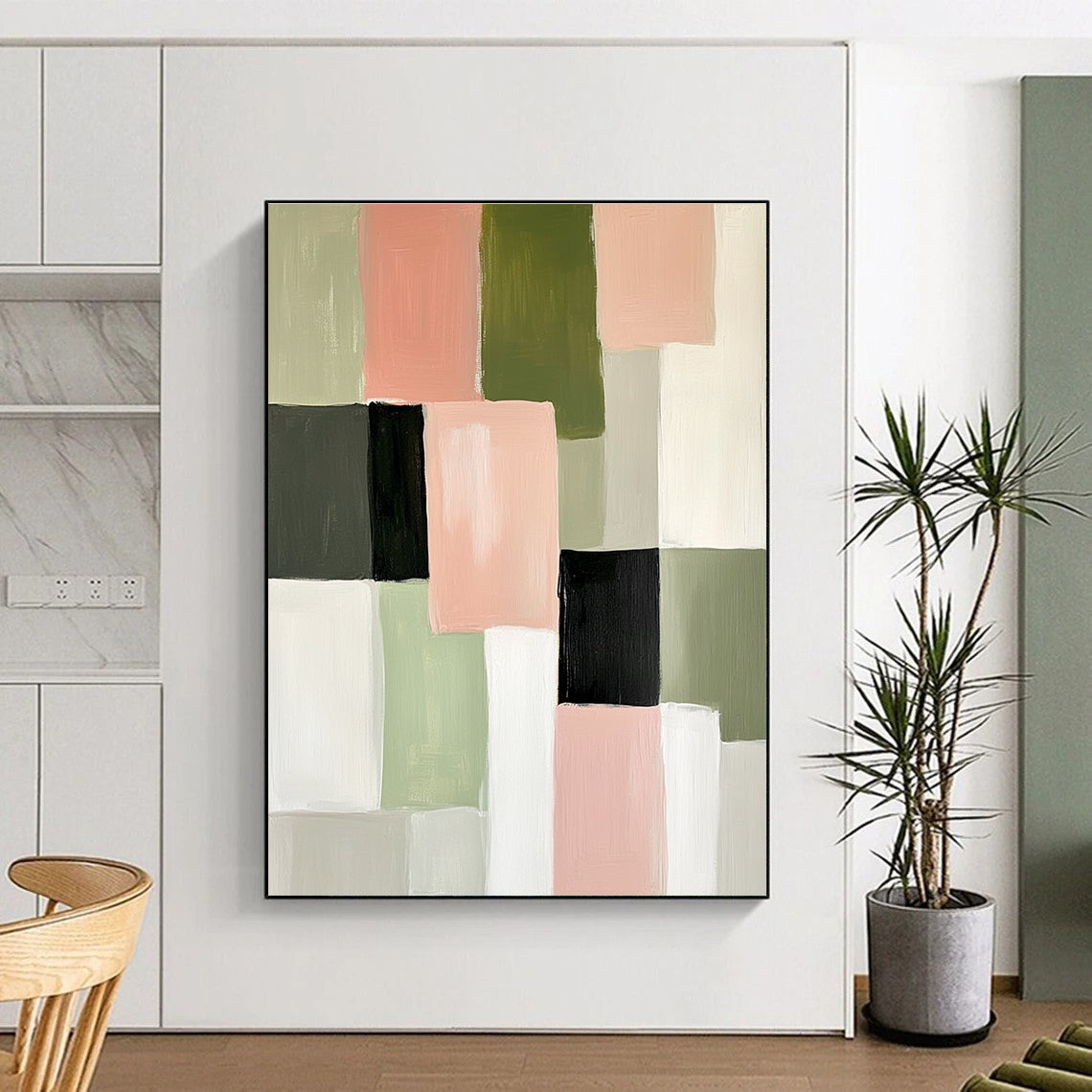 Pastel Color Block Abstract for Minimalist Nursery & Scandinavian - Style Home Office STSC448