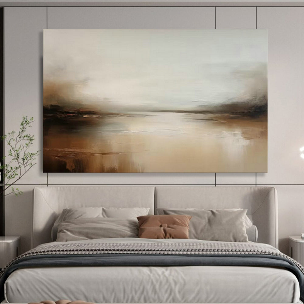 Soothing Warm - Brown River Abstract Art for Cozy Study Focus DLZ2705