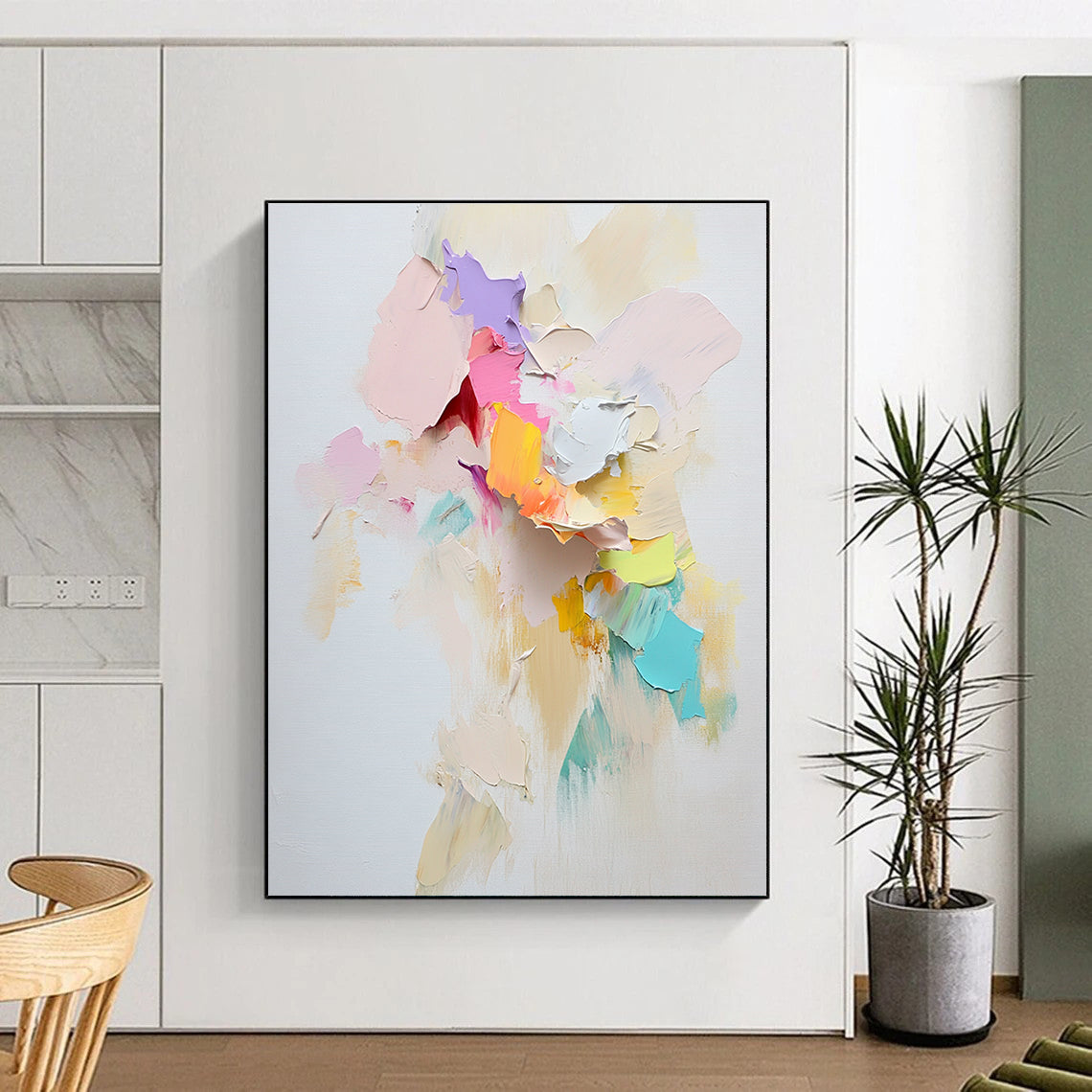 Pastel Palette Knife Textures for Feminine Bedroom & Art Café STSC1248