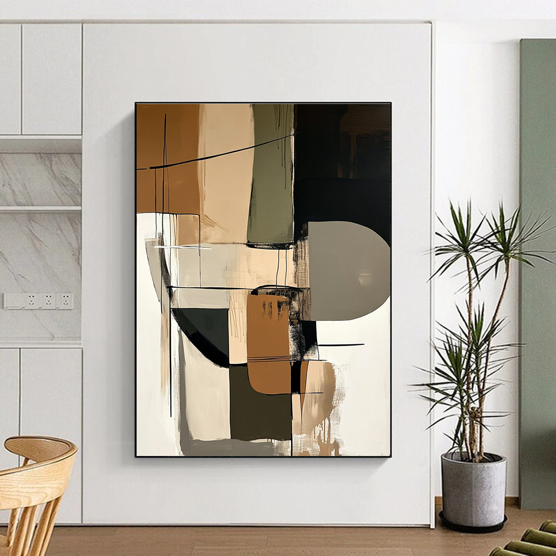 Earth - Toned Abstract Composition for Rustic Home Office & Nature - Inspired Restaurant STSC793