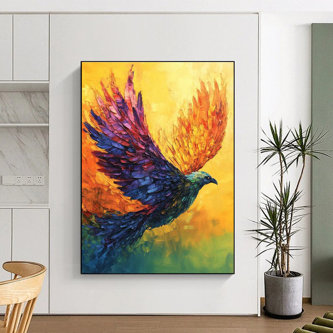 Vibrant Flying Bird Art for Nature Reserve Visitor Center & Kids’ Playroom DLZ2356