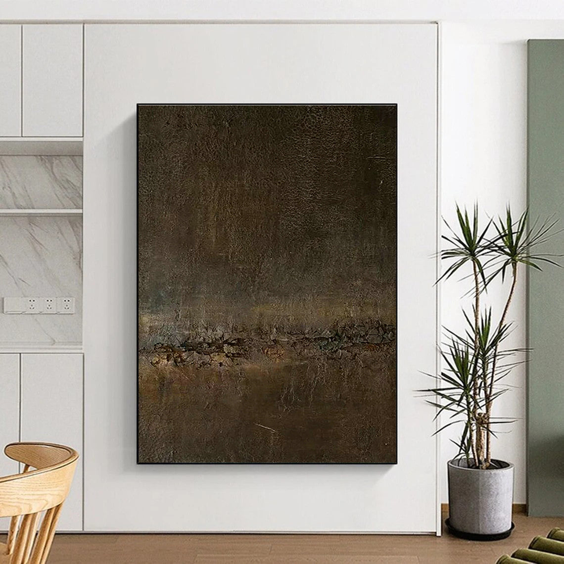 Dark Brown Textured Art II for Vintage Café & Art - Themed Library DLZ1843