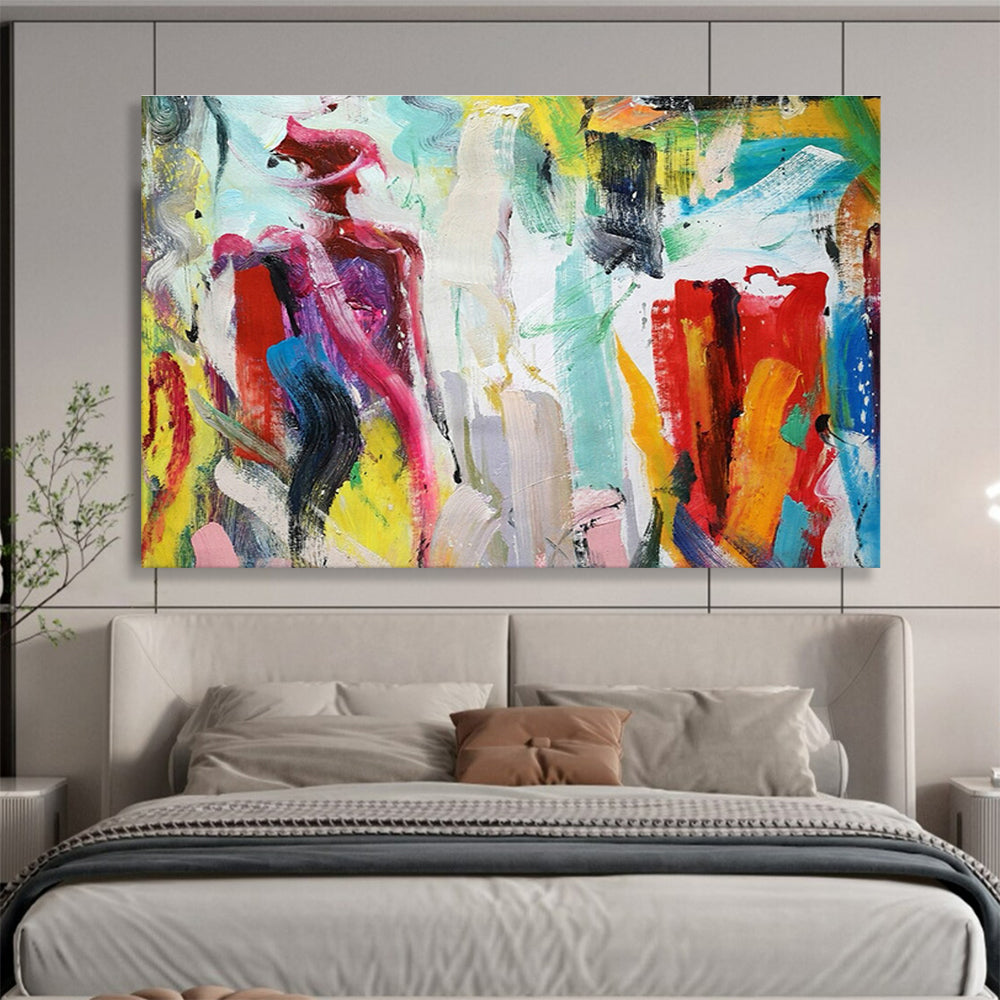 Colorful Figure Abstract Art for Bohemian - Chic Café Community Spaces DLZ2685
