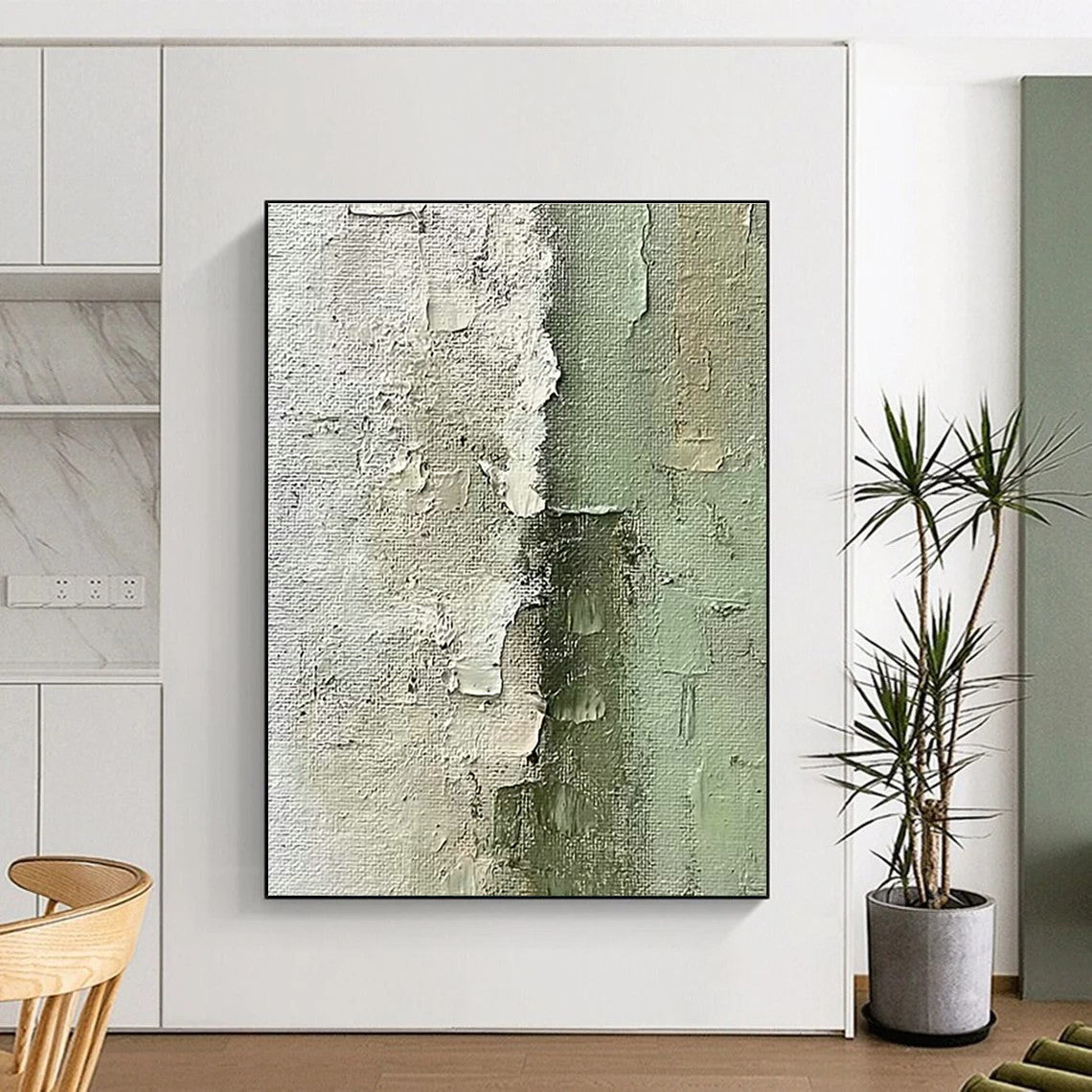 Gray - White Textured Abstract Art for Minimalist Art Gallery & Serene Meditation Space DLZ1009