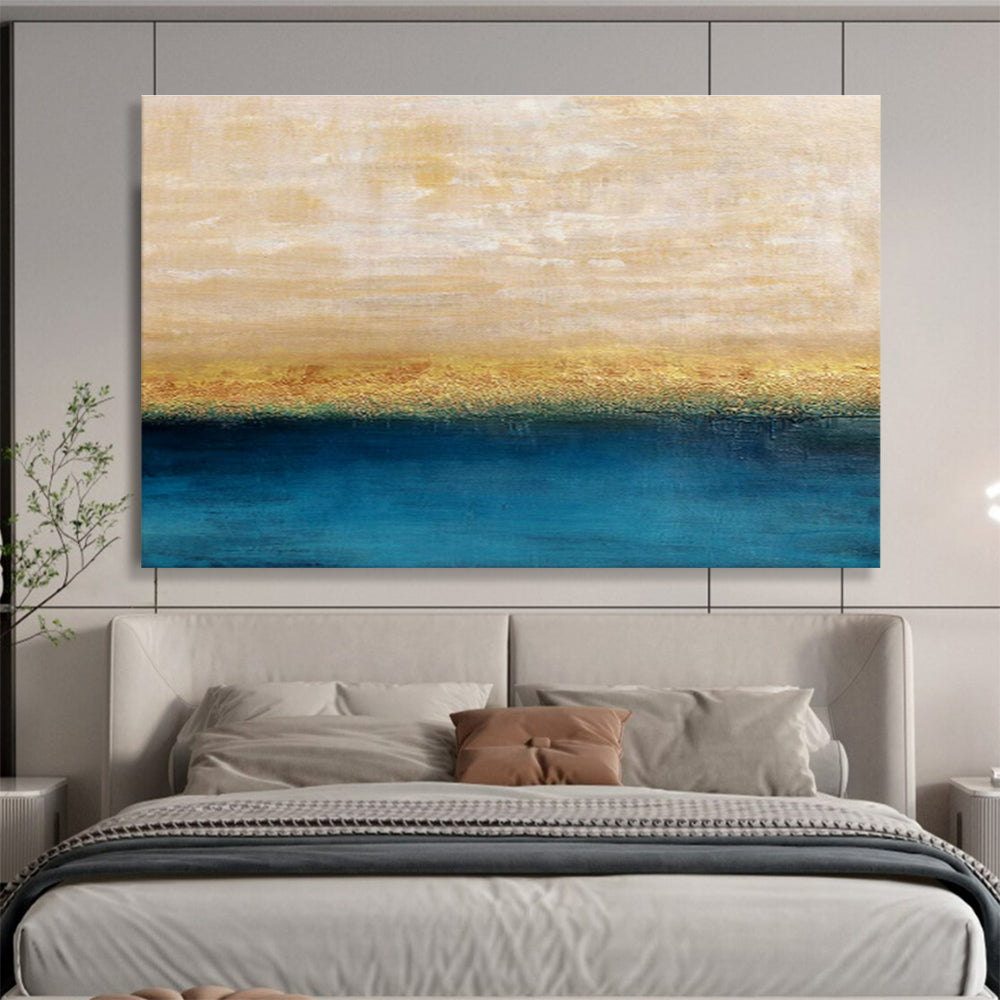 Serene Yellow and Blue Gradient Abstract Art for a Serene Balcony DLZ2401