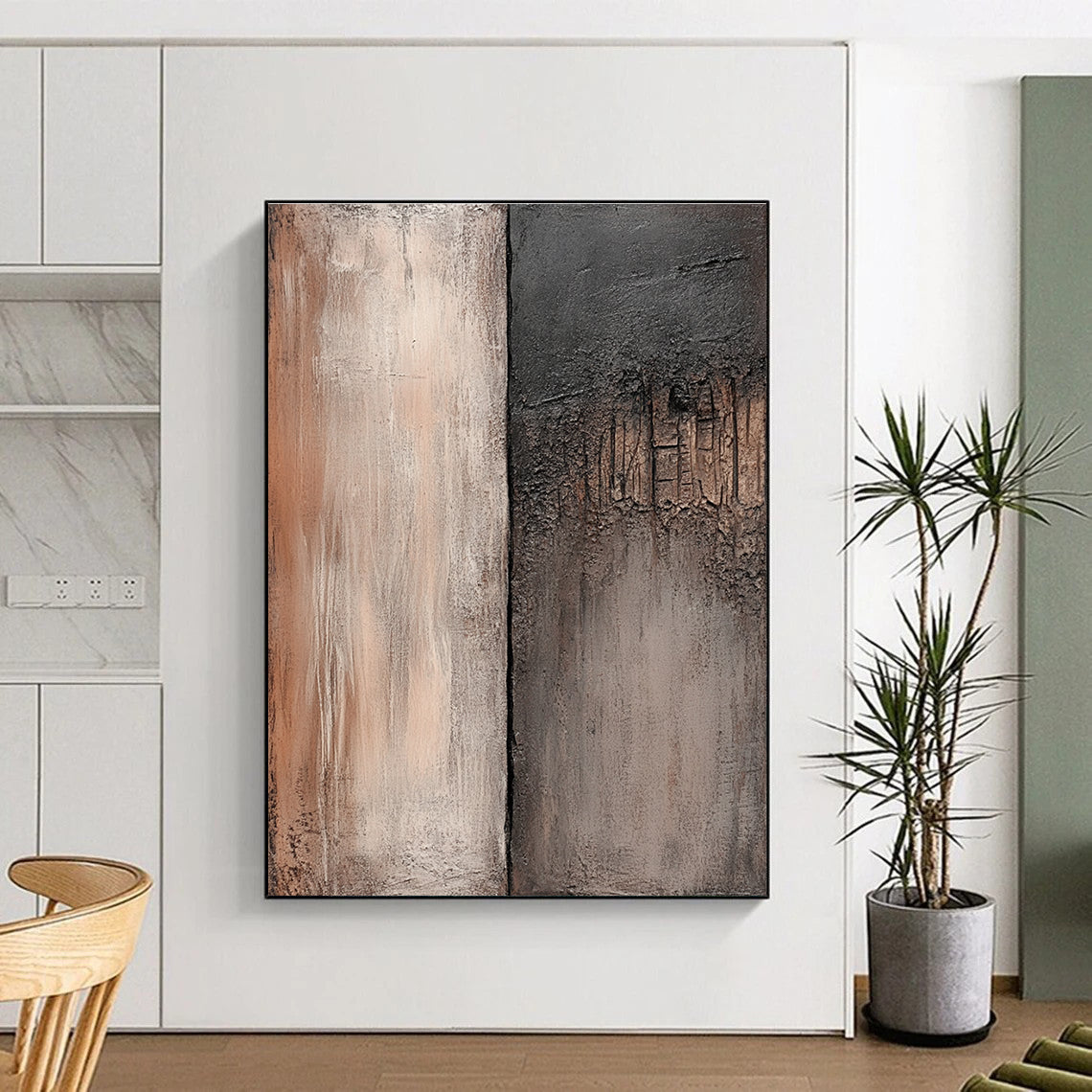 Two - Tone Textured Abstract for Industrial - Style Loft & Modern Art Gallery STSC538
