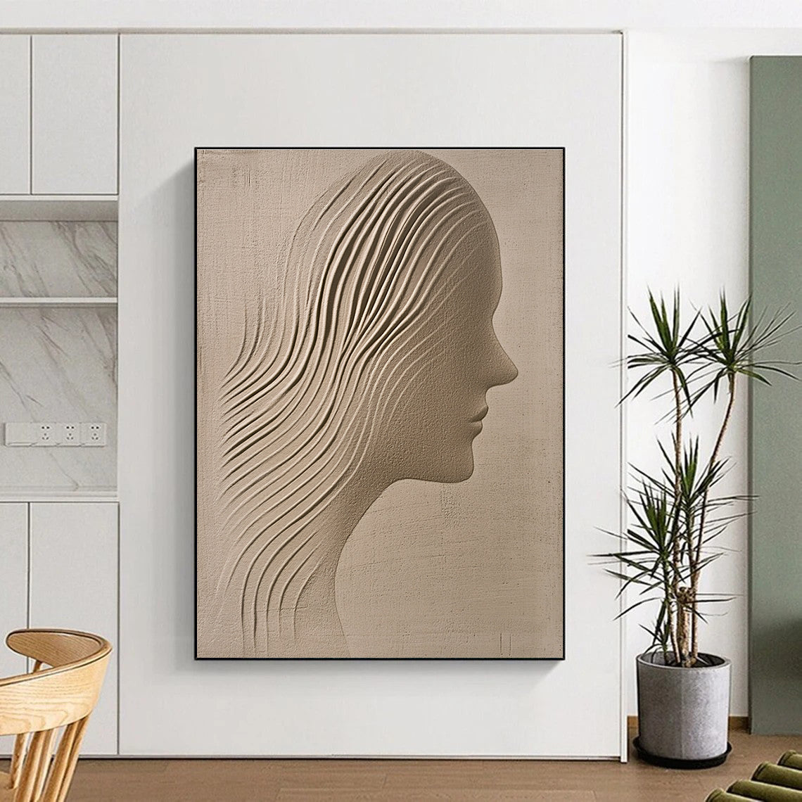 Sculpted Female Profile for Elegant Bedroom & Art Studio Display STSC1213