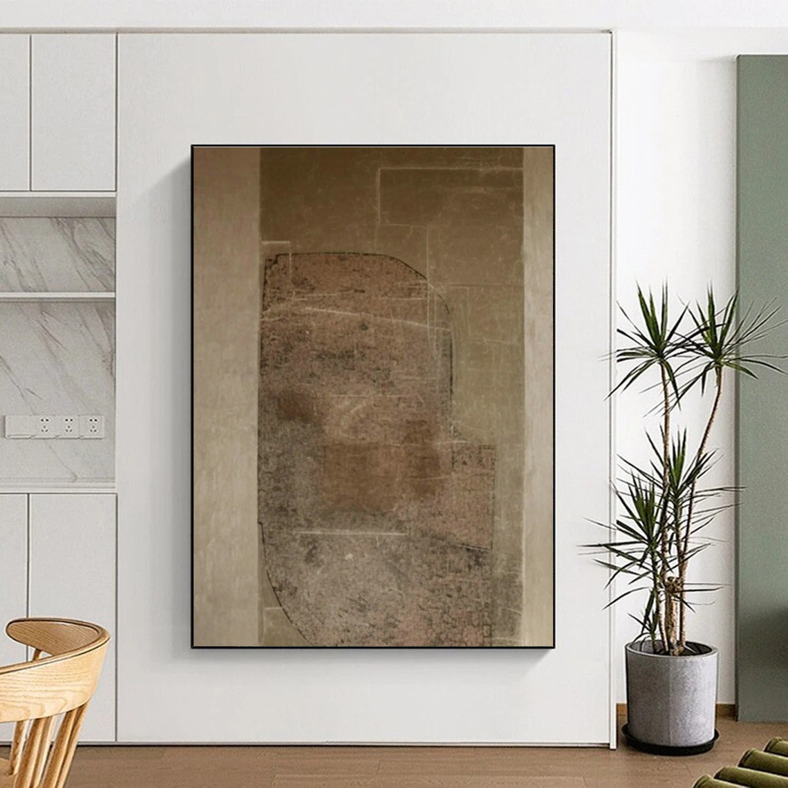 Textured Brown Abstract Art for Industrial Loft Study & Earth - Tone Art Gallery DLZ0832
