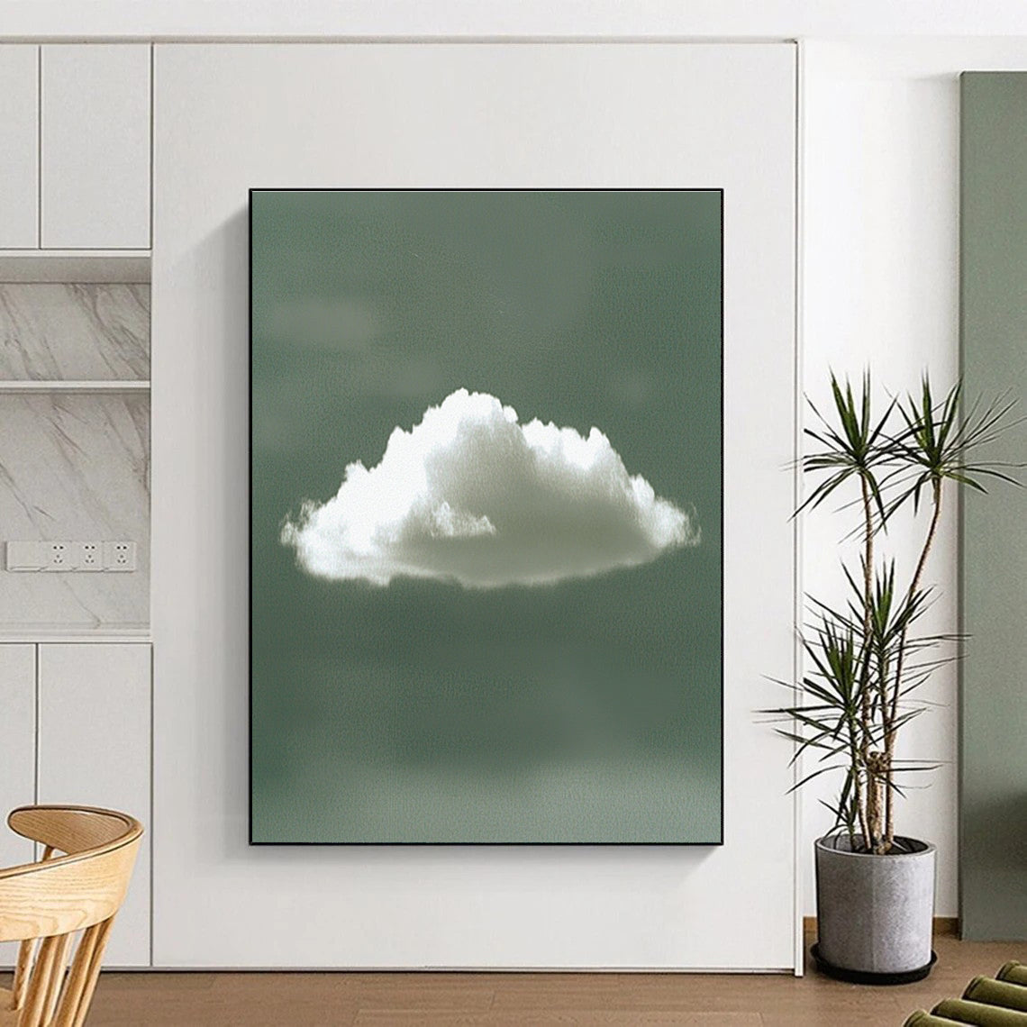 Single White Cloud for Zen Meditation Room & Minimalist Nursery STSC1196