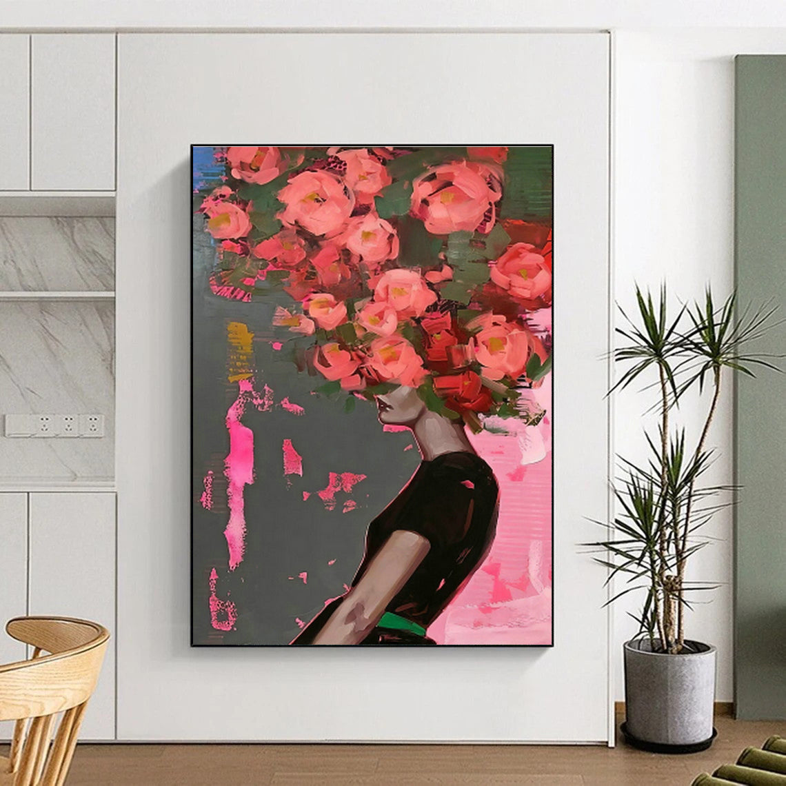 Flower Head Abstract Art for Living Room & Bedroom DLZ0458