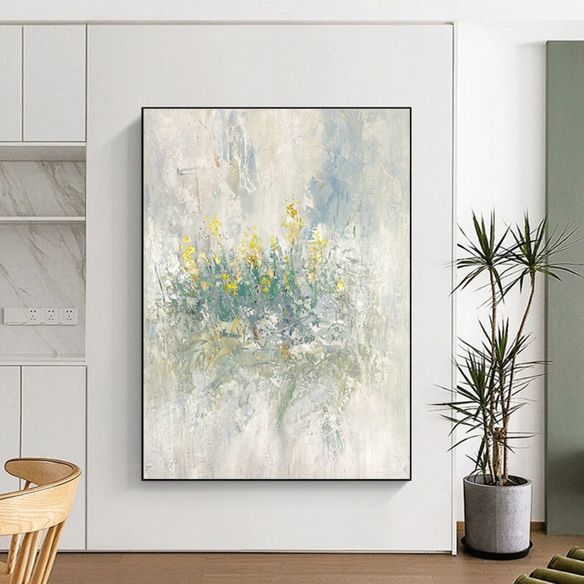 Light - Color Floral Abstract Art for Living Room & Bedroom DLZ0482