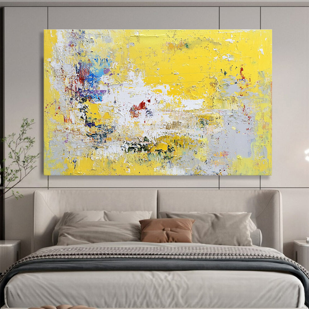 Yellow Abstract Chaos Art for Modern Café & Creative Studio SC370