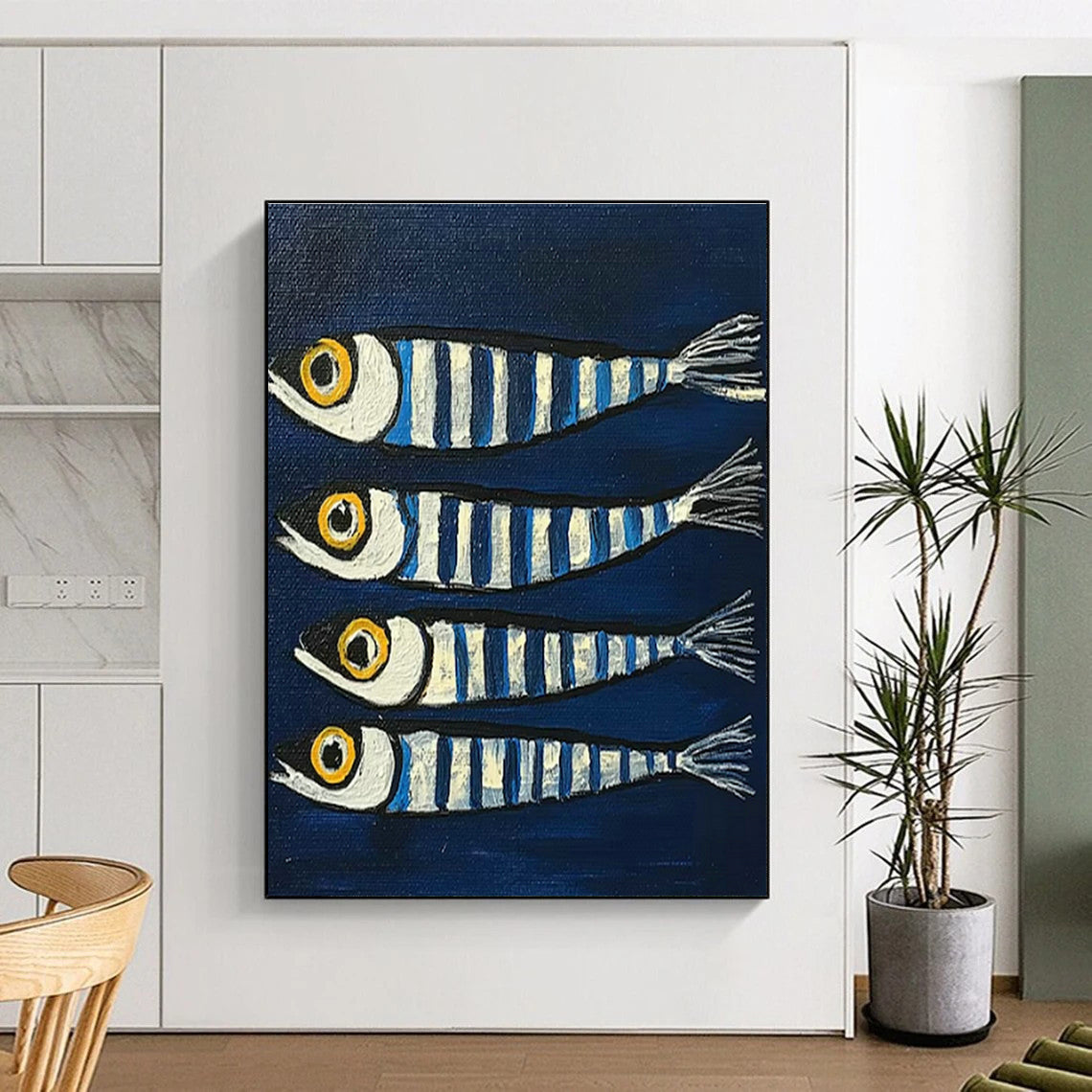 Striped Fish Art for Coastal Kitchen & Nautical - Themed Bar DLZ2100