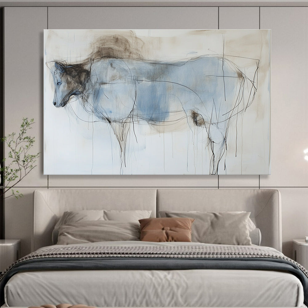 Sketchy Horse Figure Art for Equestrian Club Lounge & Bohemian Home Study SC153