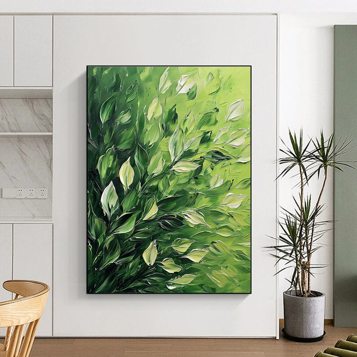 Green Leafy Texture Art for Botanical Café & Nature - Lover's Home Office STSC1310