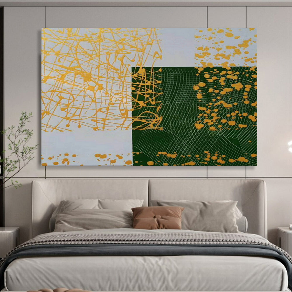 Yellow - Green Splash Abstract Art for Modern Home Outdoor Patio Decor DLZ2691