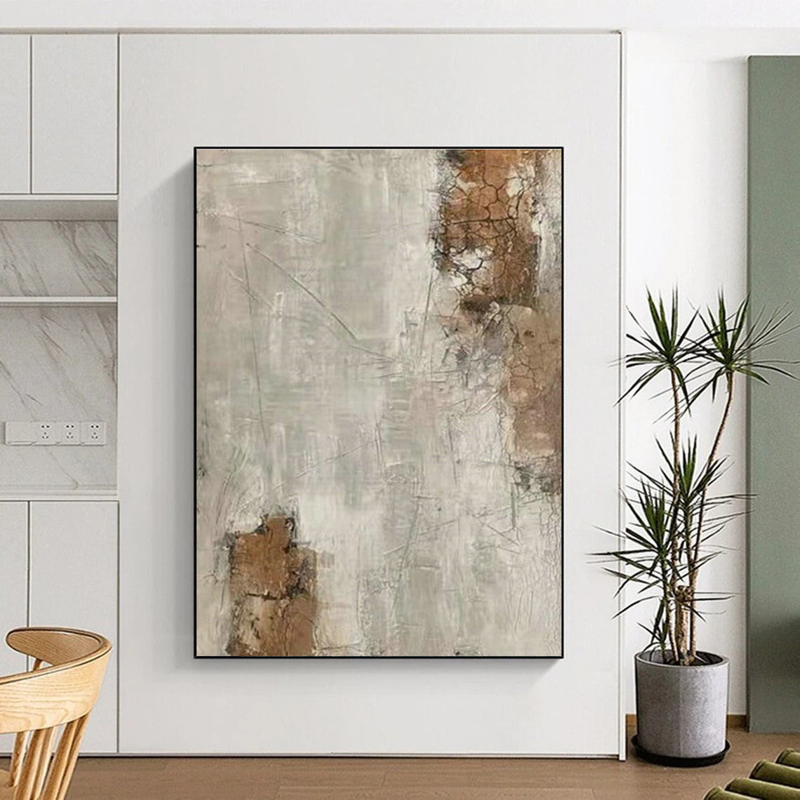 Gray - White Abstract Art for Modern Art Gallery Feature Walls DLZ0187