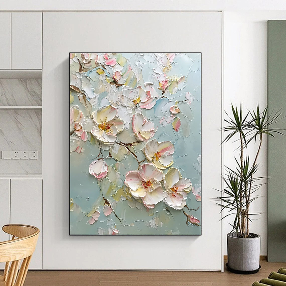 Textured Floral Blossoms Art for Romantic Wedding Venue & Nature - Lover’s Living Room STSC1371