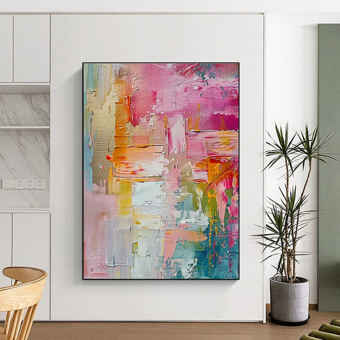 Pink - Themed Abstract Art for Girly Bridal Boutique Lounges DLZ0127
