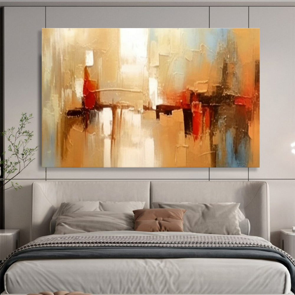 Warm - Toned Urban Abstract Art for Industrial Loft Home Offices DLZ2662