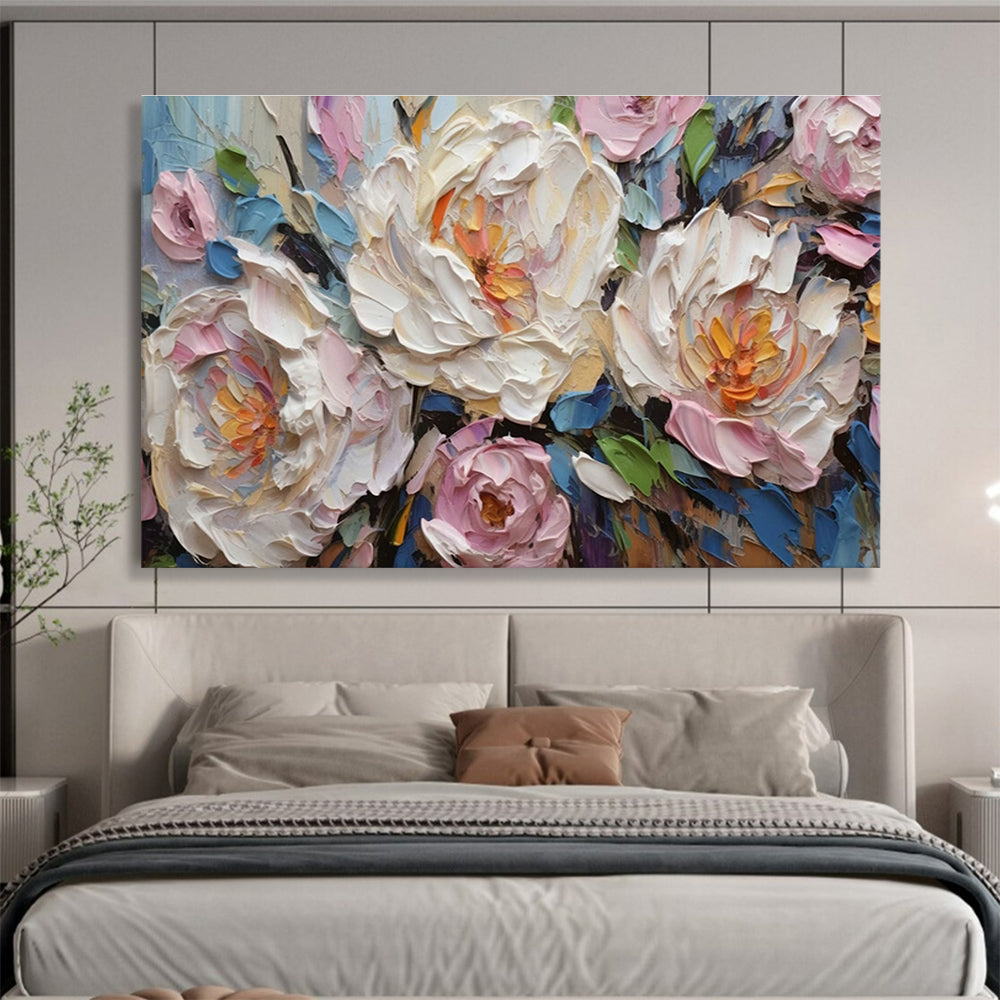 3D Floral Relief Art for Romantic Wedding Venue Reception Backdrops DLZ3275