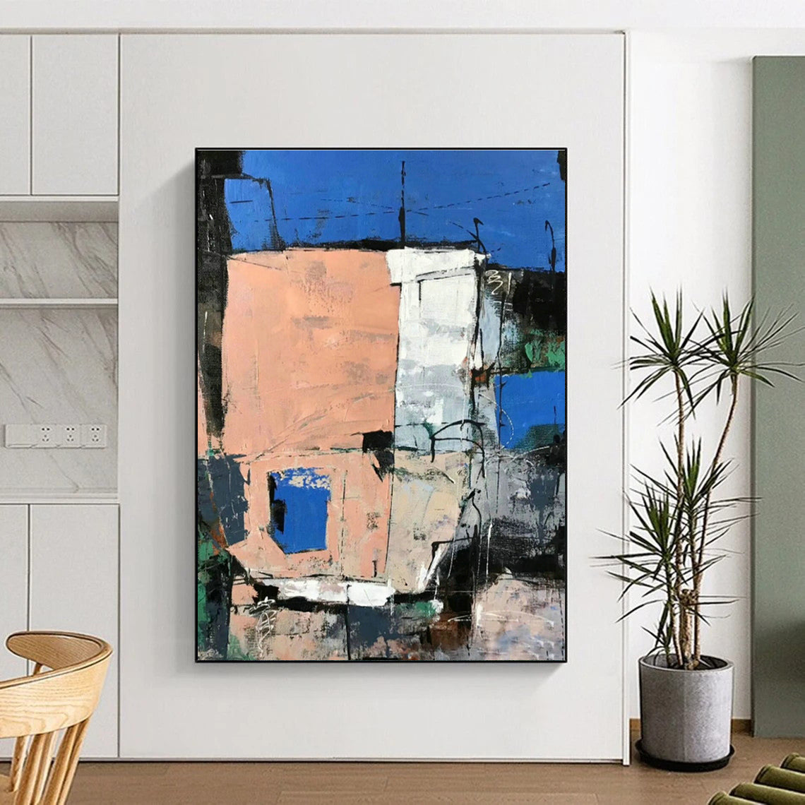 Architectural Color Block Abstract Art for Industrial - Chic Loft & Design - Focused Office DLZ0765