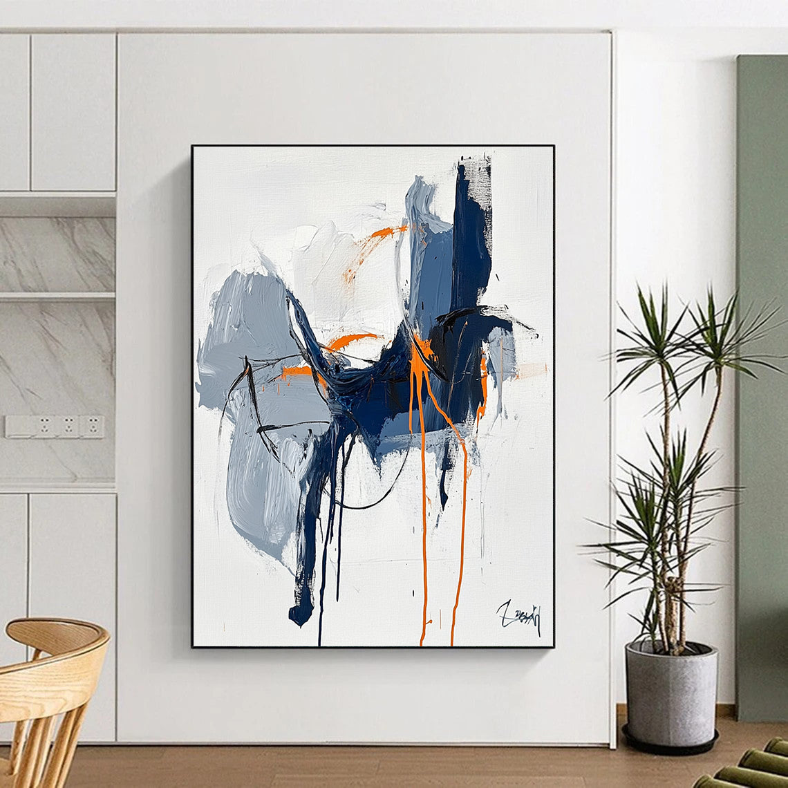 Expressive Drip Abstract Art for Studio & Café STSC676