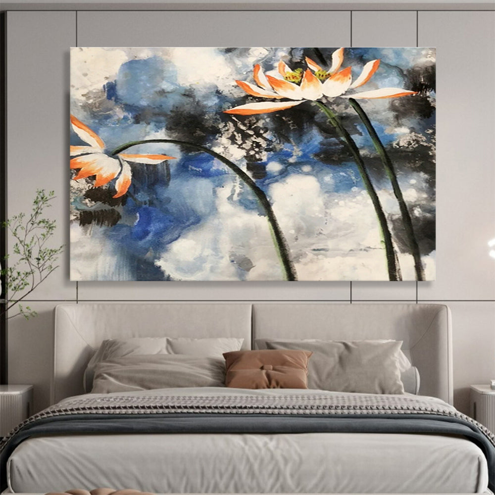 Ink Lotus Painting for Traditional - Style Tea House DLZ3011