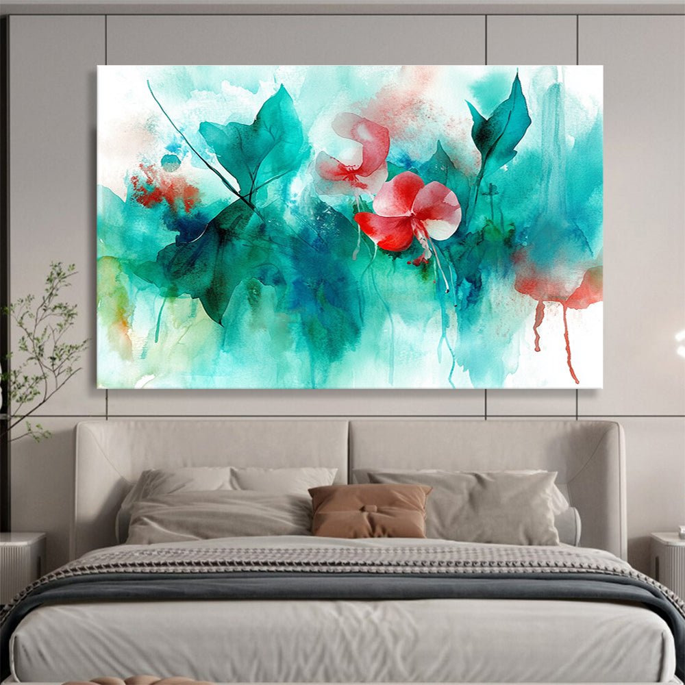 Watercolor Flowers Art for Botanical - Themed Café & Floral Design Studio SC287