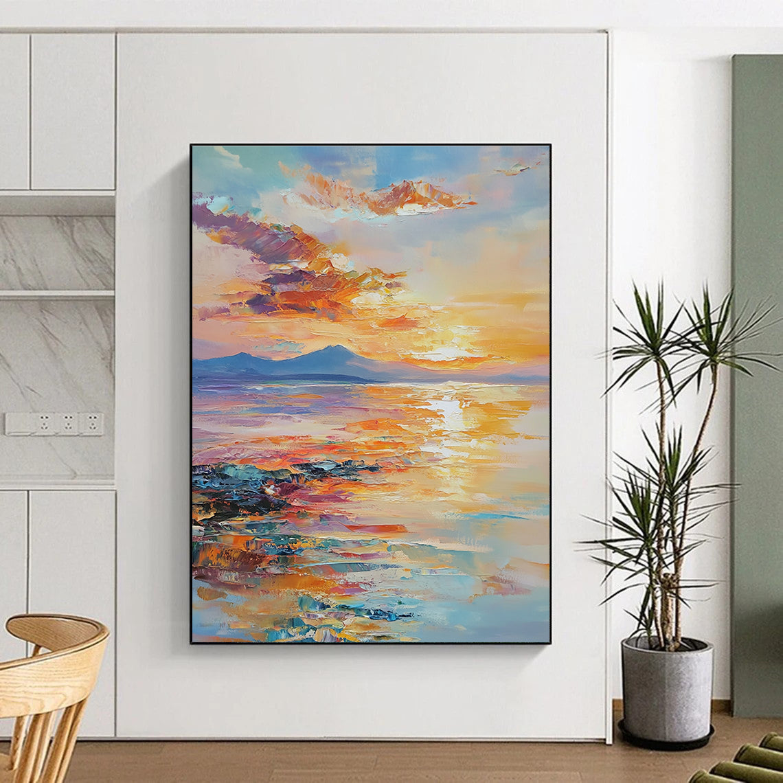 Colorful Sunset Landscape for Coastal Vacation Home & Art Gallery Exhibition STSC865