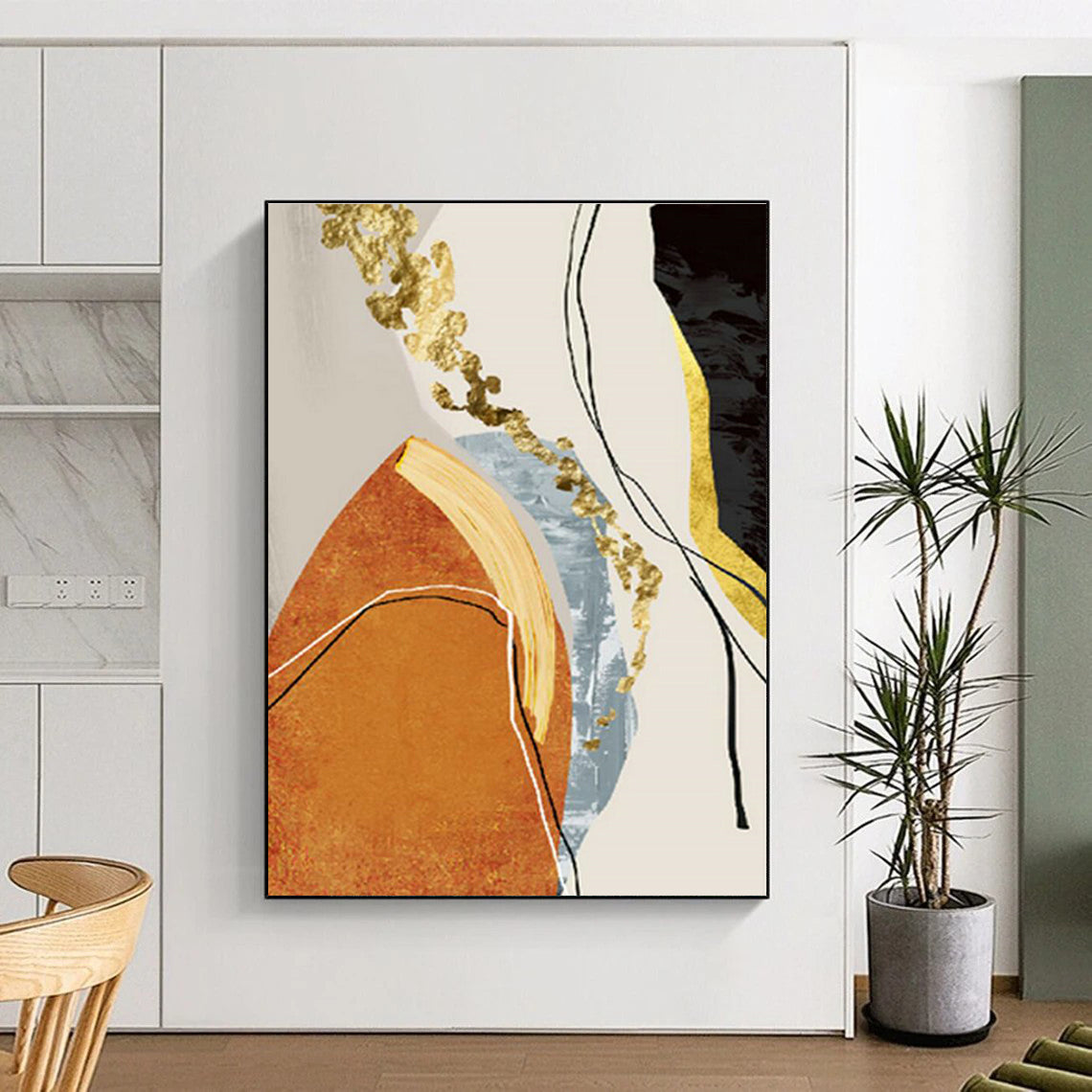 Gold and Colorful Abstract Art for Creative Studio & Glamorous Event Space DLZ2215
