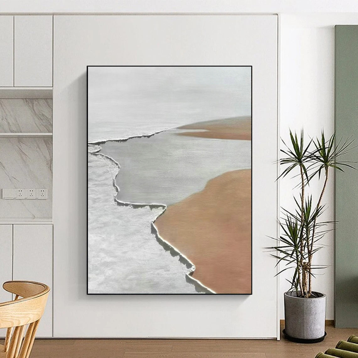 Earth - Toned Abstract Layers Art for Desert Lodge & Ceramic Studio DLZ0617