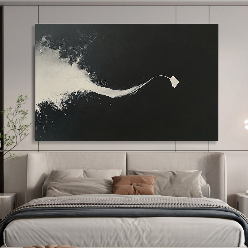 Black White Flow Art for Contemporary Dance Studio & Zen Meditation Space SC096