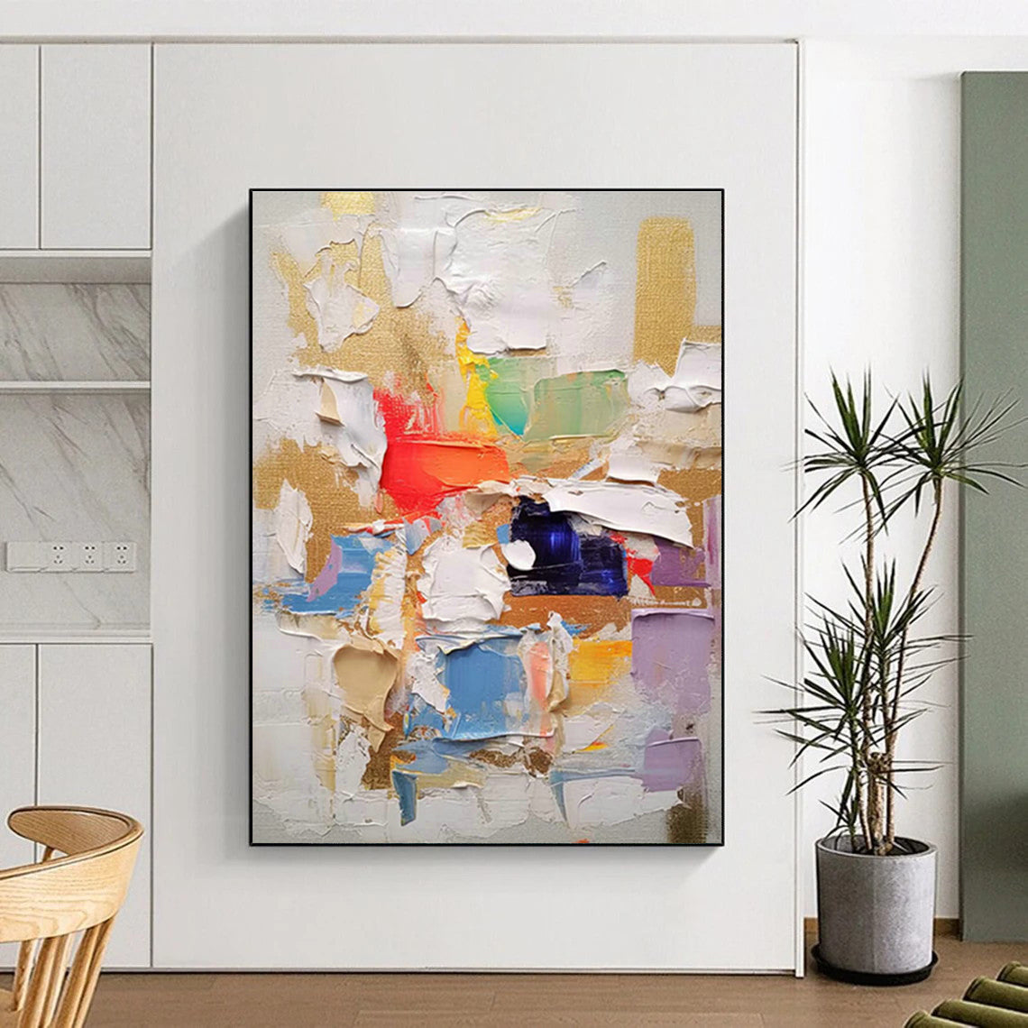 Colorful Collage - like Abstract Art for Art School Gallery & Trendy Bar DLZ1064