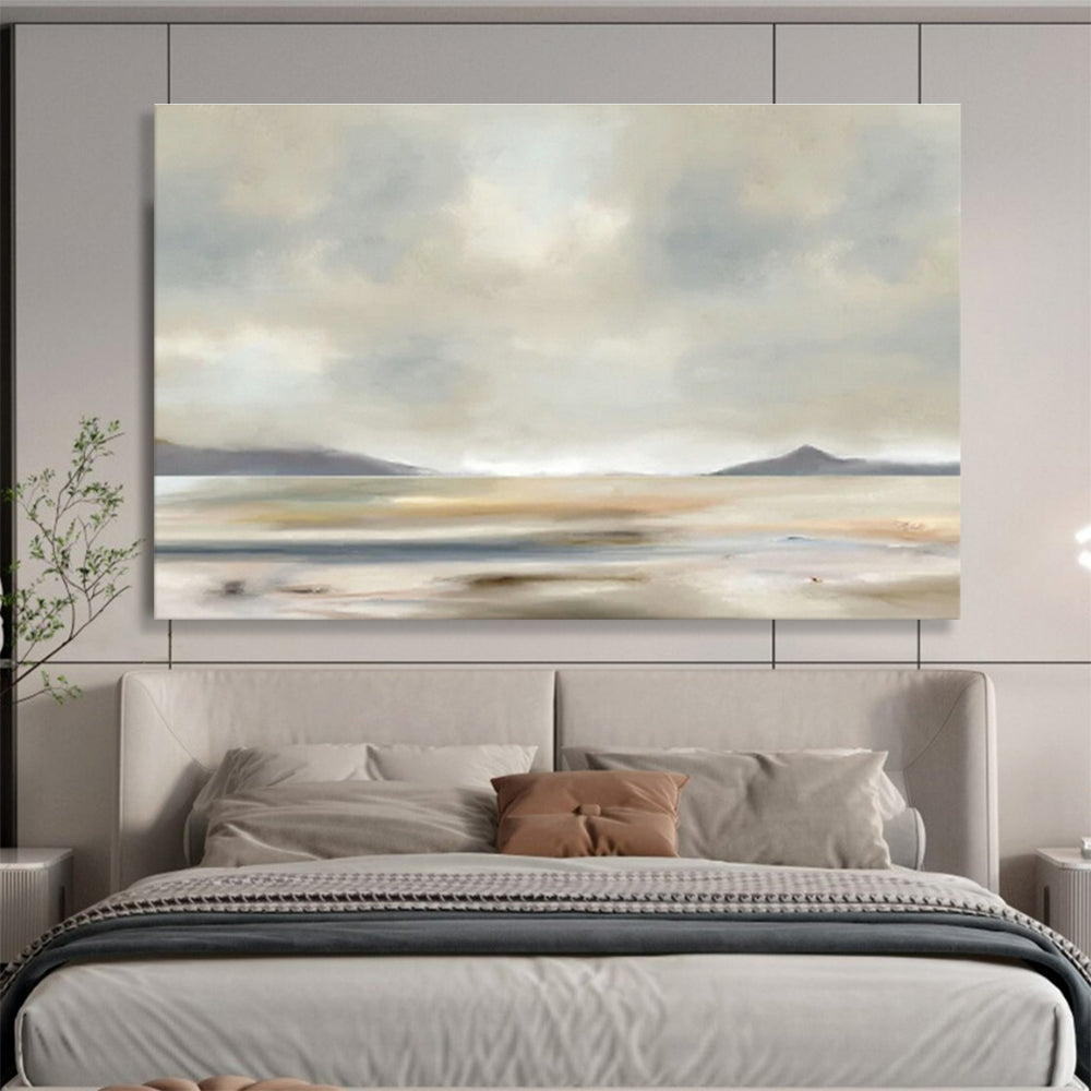 Light - Colored Lakeside Landscape Art for Relaxing Bedroom DLZ2743