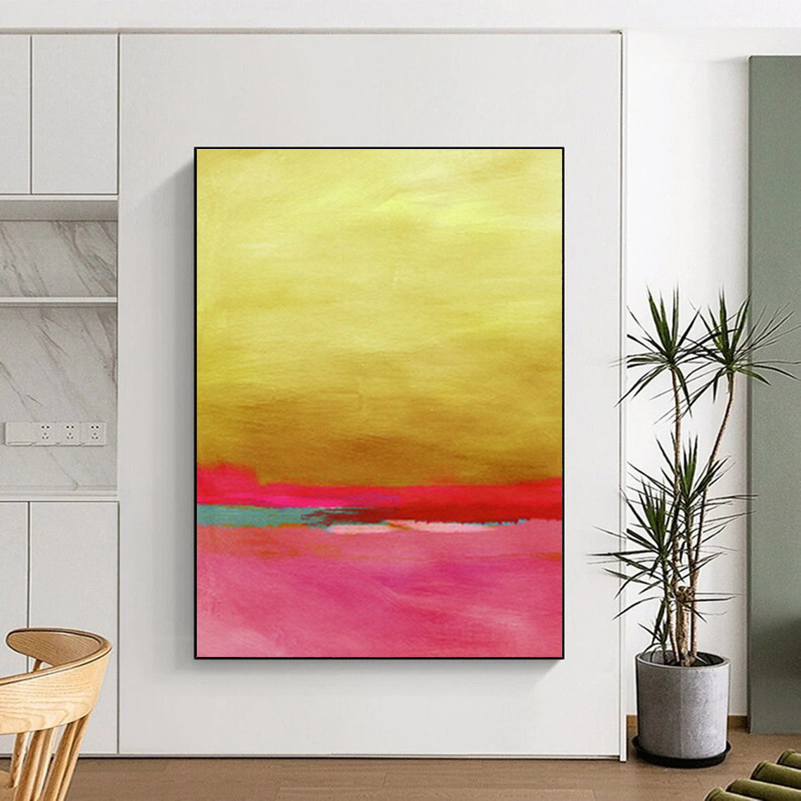 Gold - Pink Abstract Art for Art Gallery & Creative Studio DLZ0676
