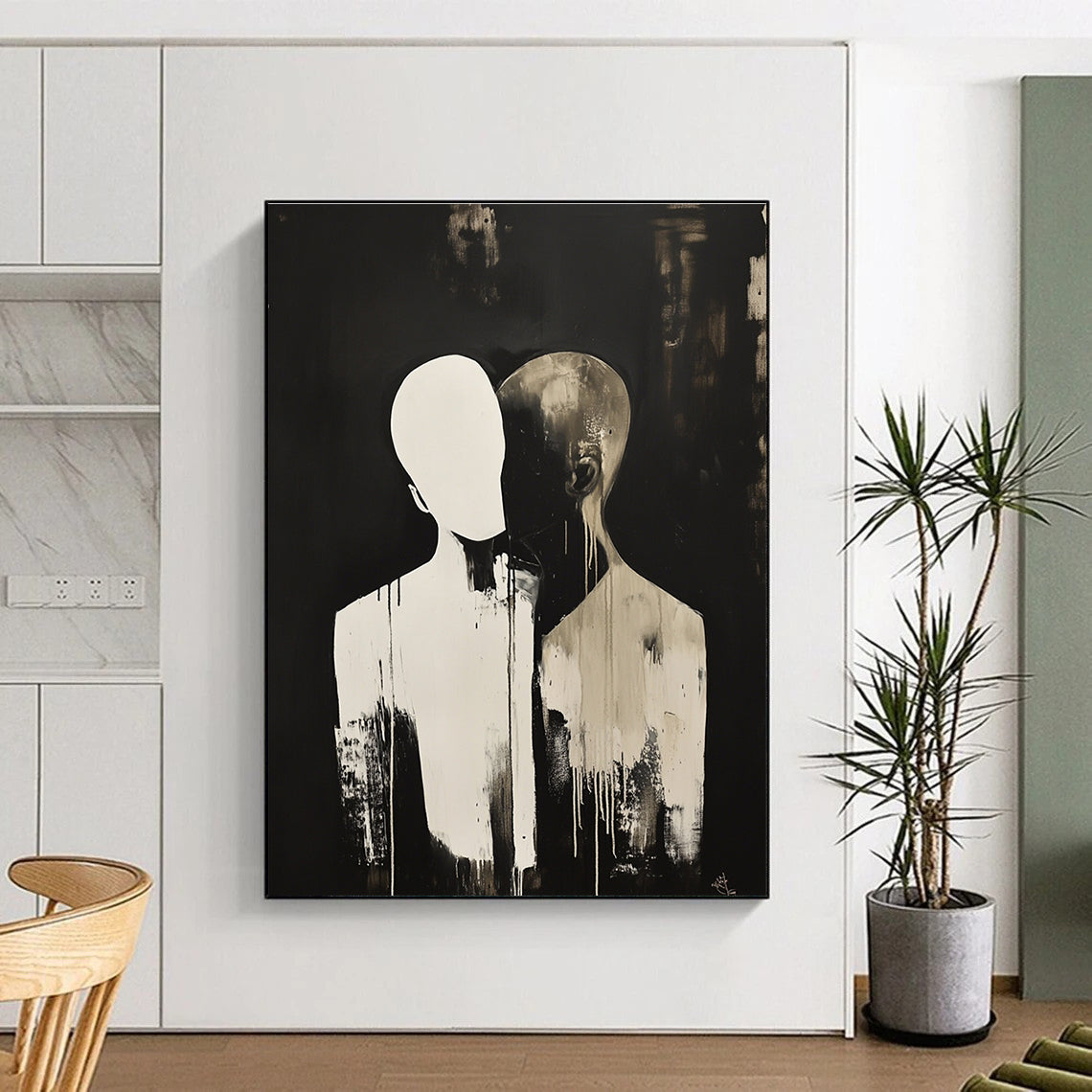 Kissing Figures Art for Romantic Restaurant & Intimate Home Living Room STSC1449