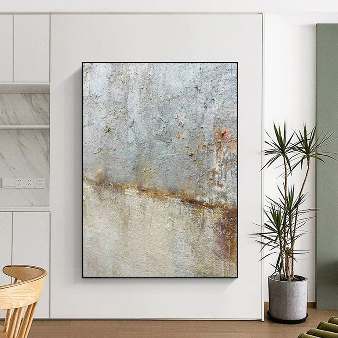 Weathered Gray Abstract Art for Industrial - Chic Bar & Retro - Inspired Art Space DLZ2208