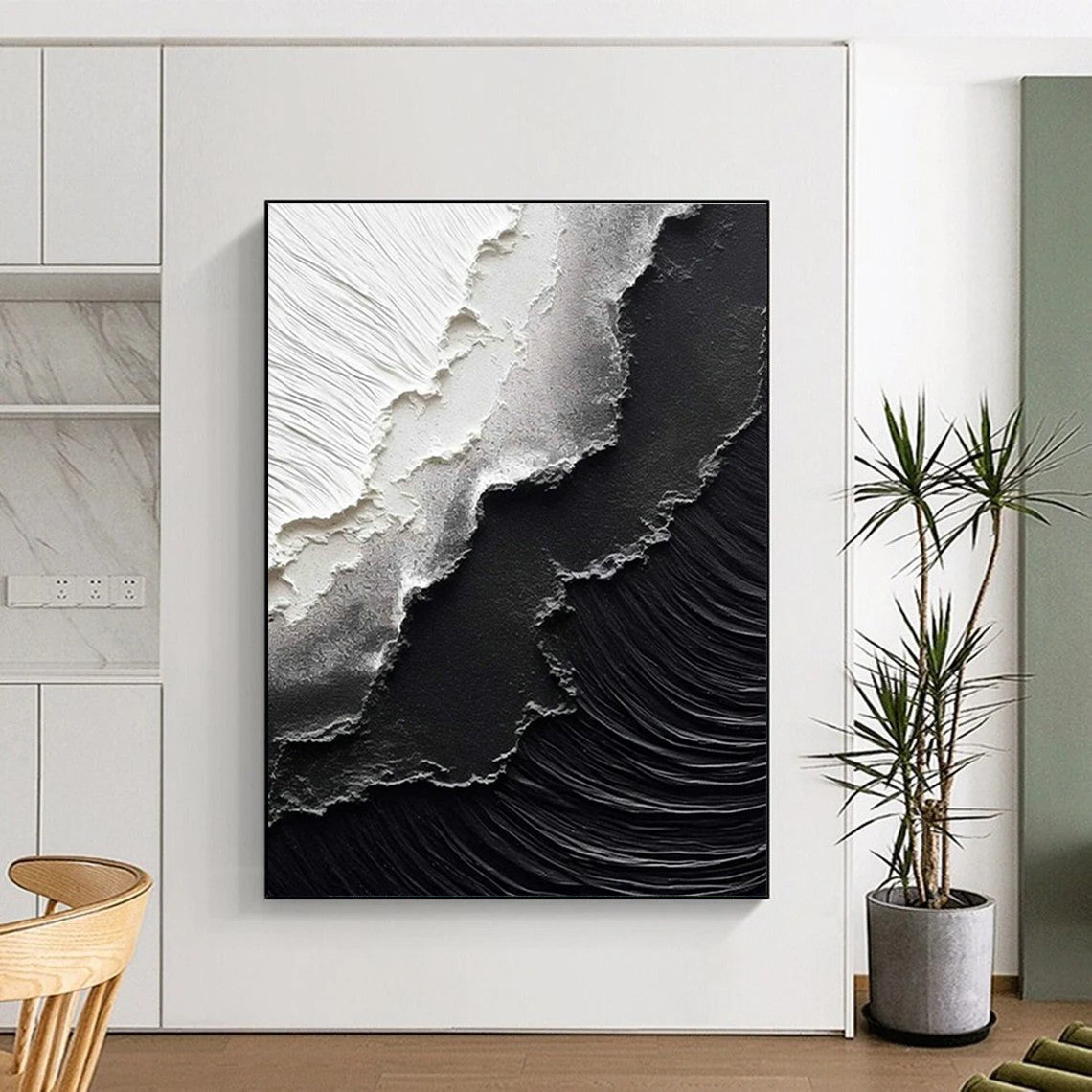 Black and White Texture Art for Monochrome Bedroom & Art - Themed Library DLZ2175