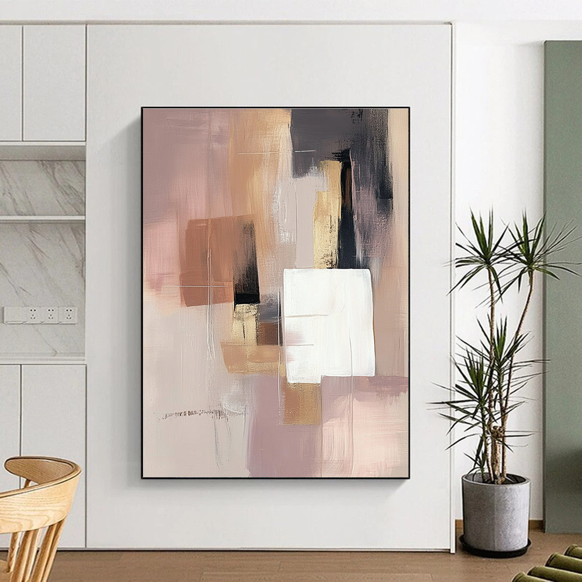 Earth - Toned Geometric Abstract for Rustic Home Library & Eco - Friendly Office STSC808