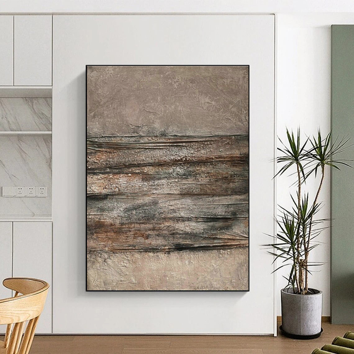Brown - Gray Textured Art for Industrial Loft & Art - Centric Wine Bar DLZ1865