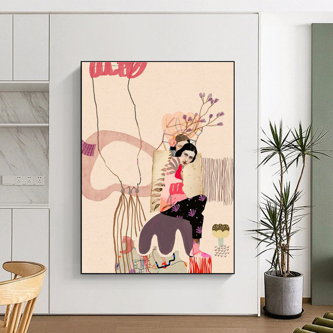 Figure Collage Art for Eclectic Home Living Room Galleries DLZ0153