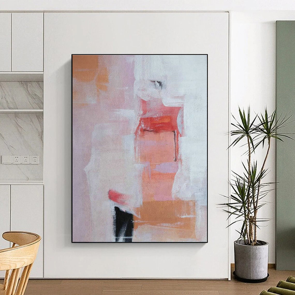 Pink - Orange Abstract Art for Bedroom & Dining Room DLZ0334