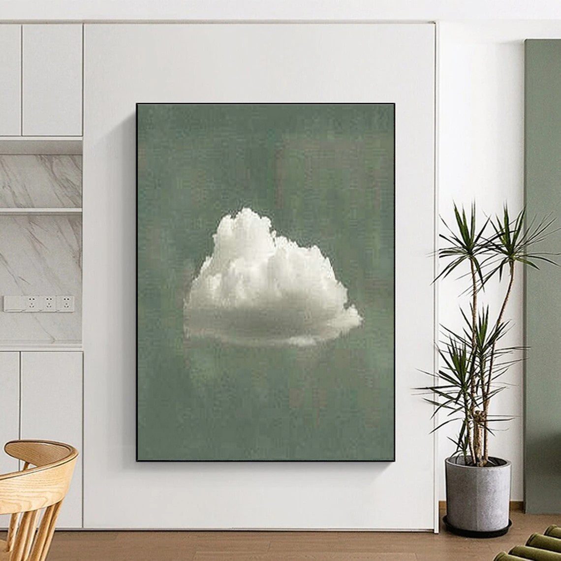 Lone Cloud Art for Minimalist Bedroom & Nature - Lover’s Study DLZ0977