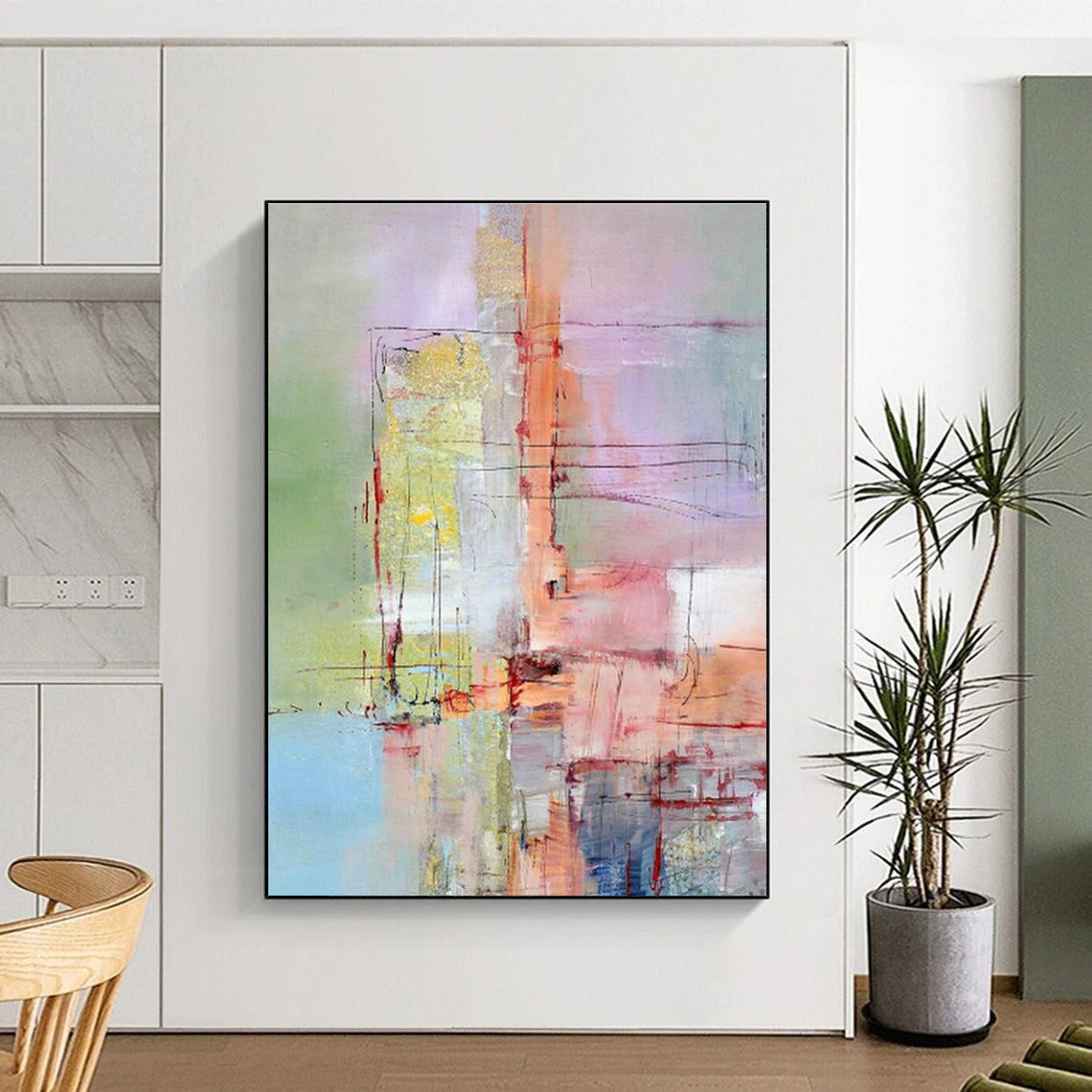 Pink - Purple Abstract Art for Bedroom & Entryway DLZ0323