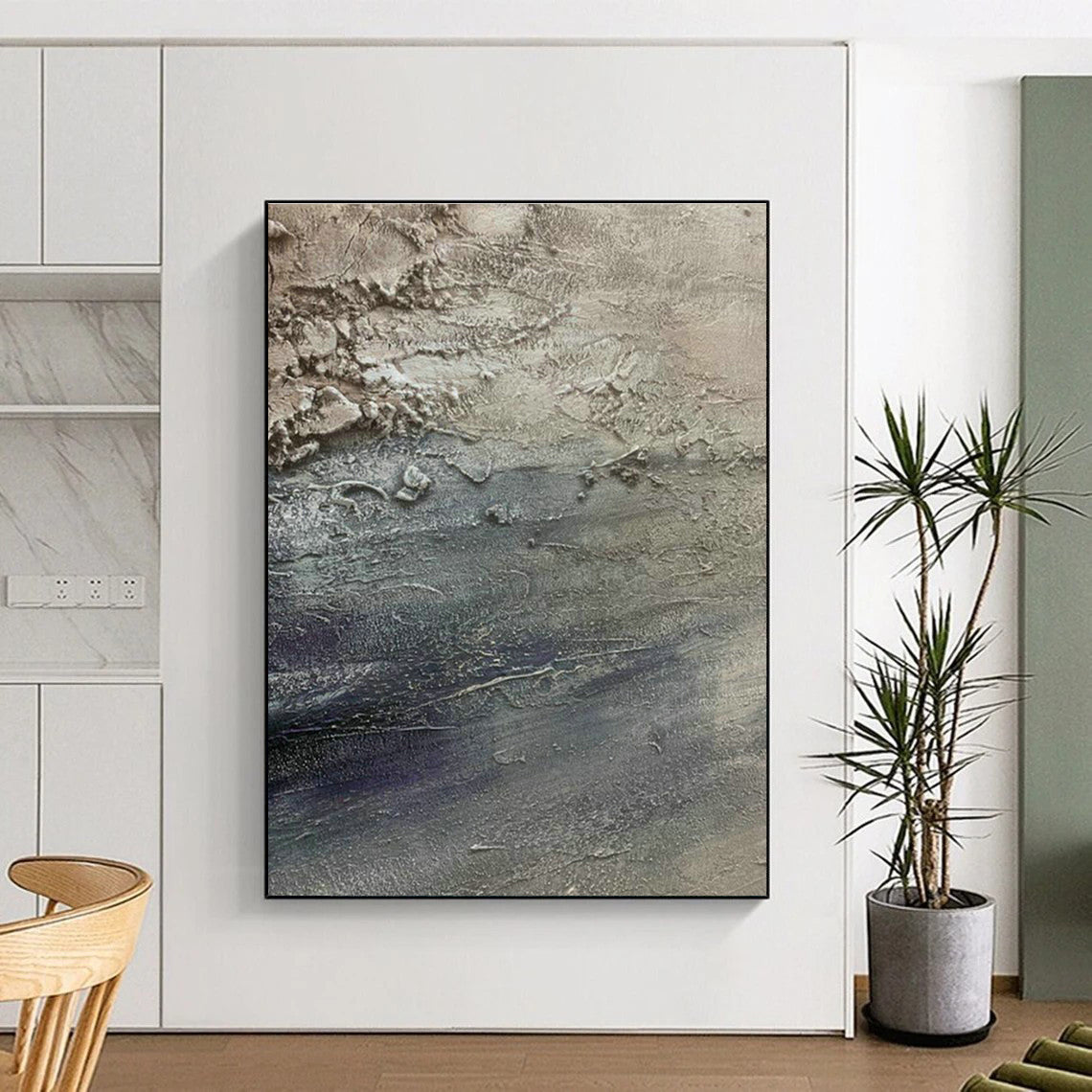 Gray - Blue Texture Art for Nautical - Themed Café Interiors DLZ0197